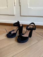 ONLY - Samt Plateau Sandalette schwarz 36
