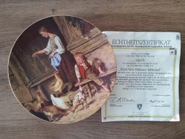 Sammelteller Langenthal Albert Anker Mädchen Hühner fütternd