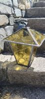 Vintage Glaslaterne/Hängelampe, mit Putzenscheiben,