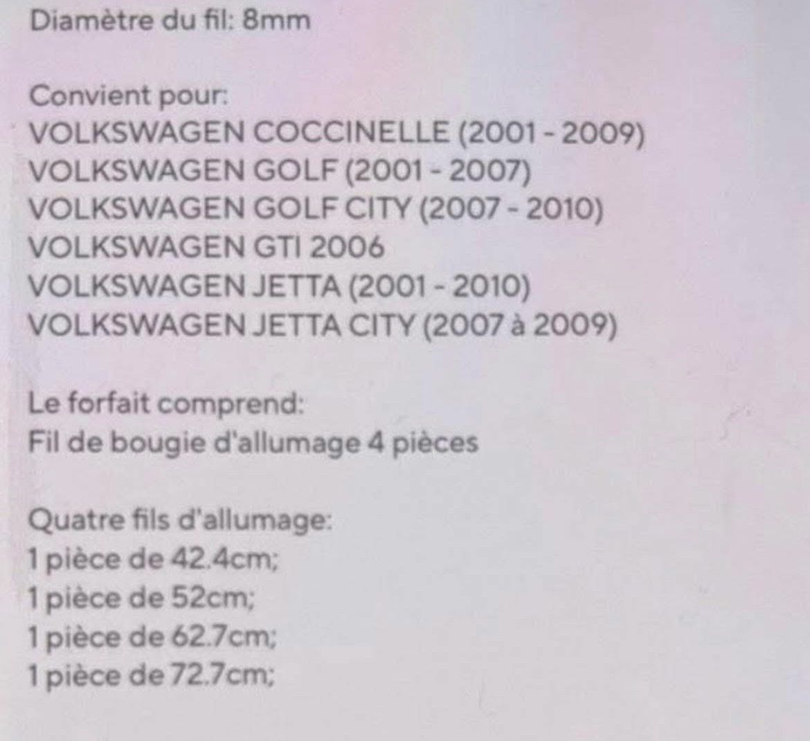 Volkswagen Alle Autoersatzteile: Câbles d’allumage VW  neuf – Neu und originalverpackt aus Muraz (Collombey) von Wolfdog1978 1