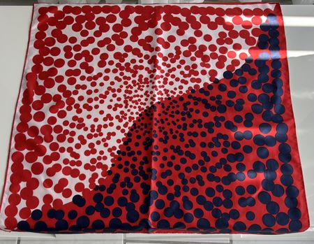 Vintage Scarf Polka Dot Red Blue good condition