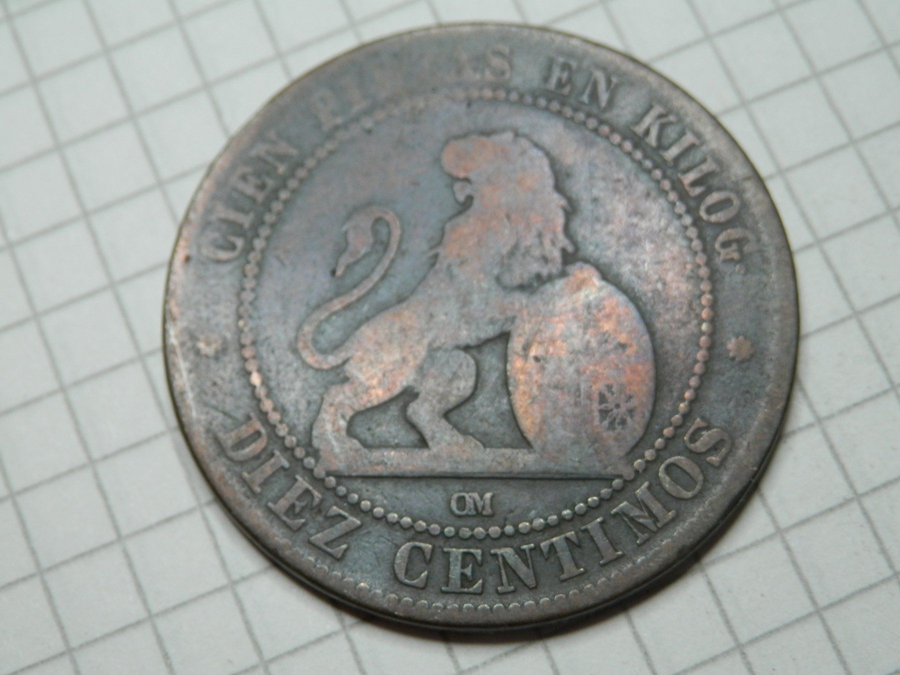 Tutti le monete: Spanien 10 Centimos, 1870 – Usato da Weiach venduto da weiach81 1