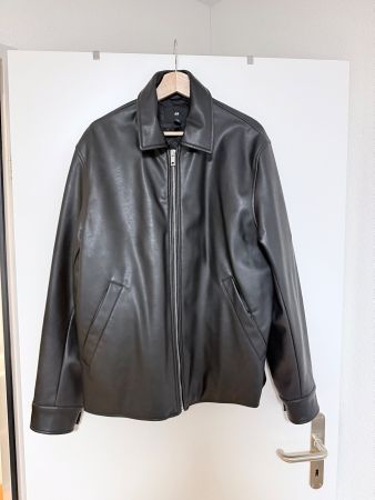 Schwarze faux Lederjacke H&M