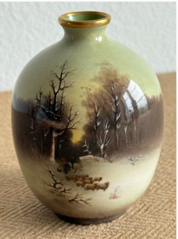 Vasi & Recipienti: antike polycrome bemalte vase landschaft, made in germany – Usato da Winterthur venduto da chimischimi 4