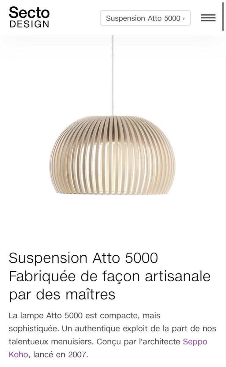 Secto Design Lampadari & plafoniere: Luminaire Secto Atto 5000 – Usato da Etoy venduto da Sbouchon 2