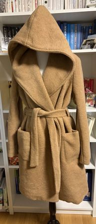 Damen Mantel mit Kapuze & Gürtel Gr. L – Made in Italy – Neu