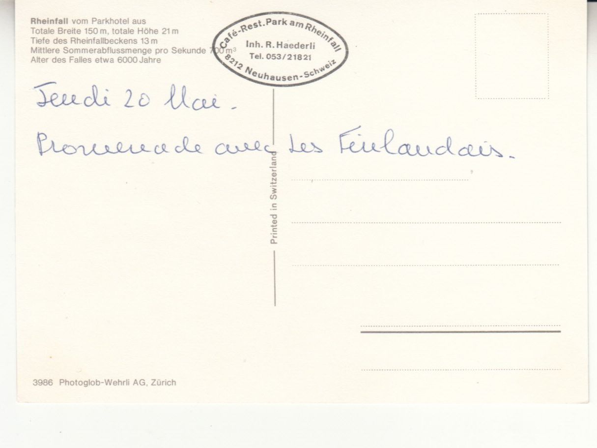 Ansichtskarten: Rheinfall ca. 1970 – Gebraucht aus Bürglen TG von StampGraf 1