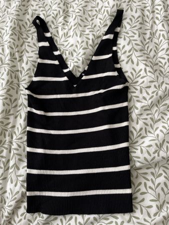 Damen Top gestreift schwarz weiss Grösse S guter Zustand