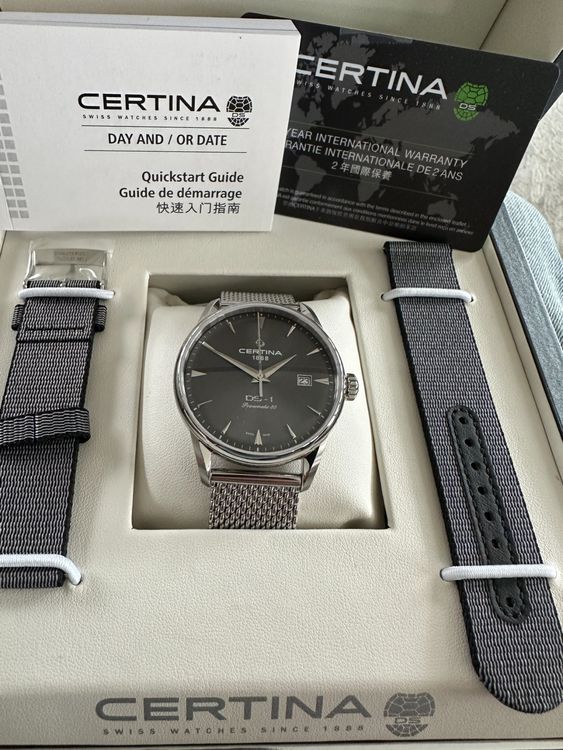 Certina Orologi: Certina DS-1 Powermatic 80 Herrenuhr, neu, mit Garantie – Nuovo e nell'imballaggio originale da Courlevon venduto da Topwatch3000
