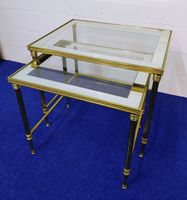 Beistelltische Set Messing Glas