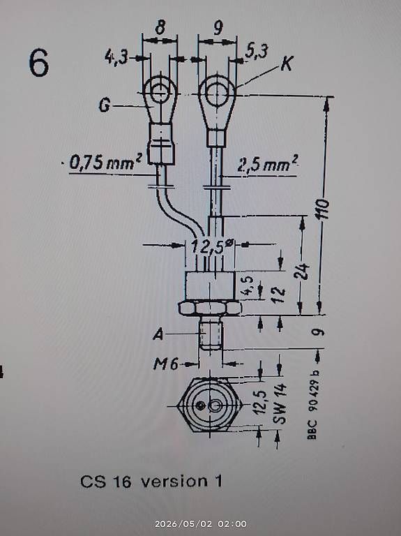 Componenti elettronici: Thyristor (SCR) 1000V  30A Orig. BBC – Nuovo e nell'imballaggio originale da Aathal-Seegräben venduto da Pfenni 4