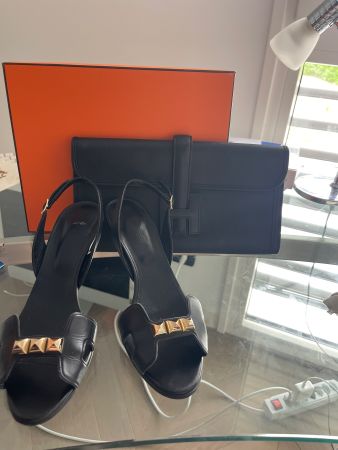 Original Hermès Sandalen Gr. 40 Schwarz Top Zustand!