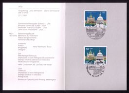 1991_811+USA_Gemeinschaftsausgabe CH-USA_Bundeshaus+Kapitol!