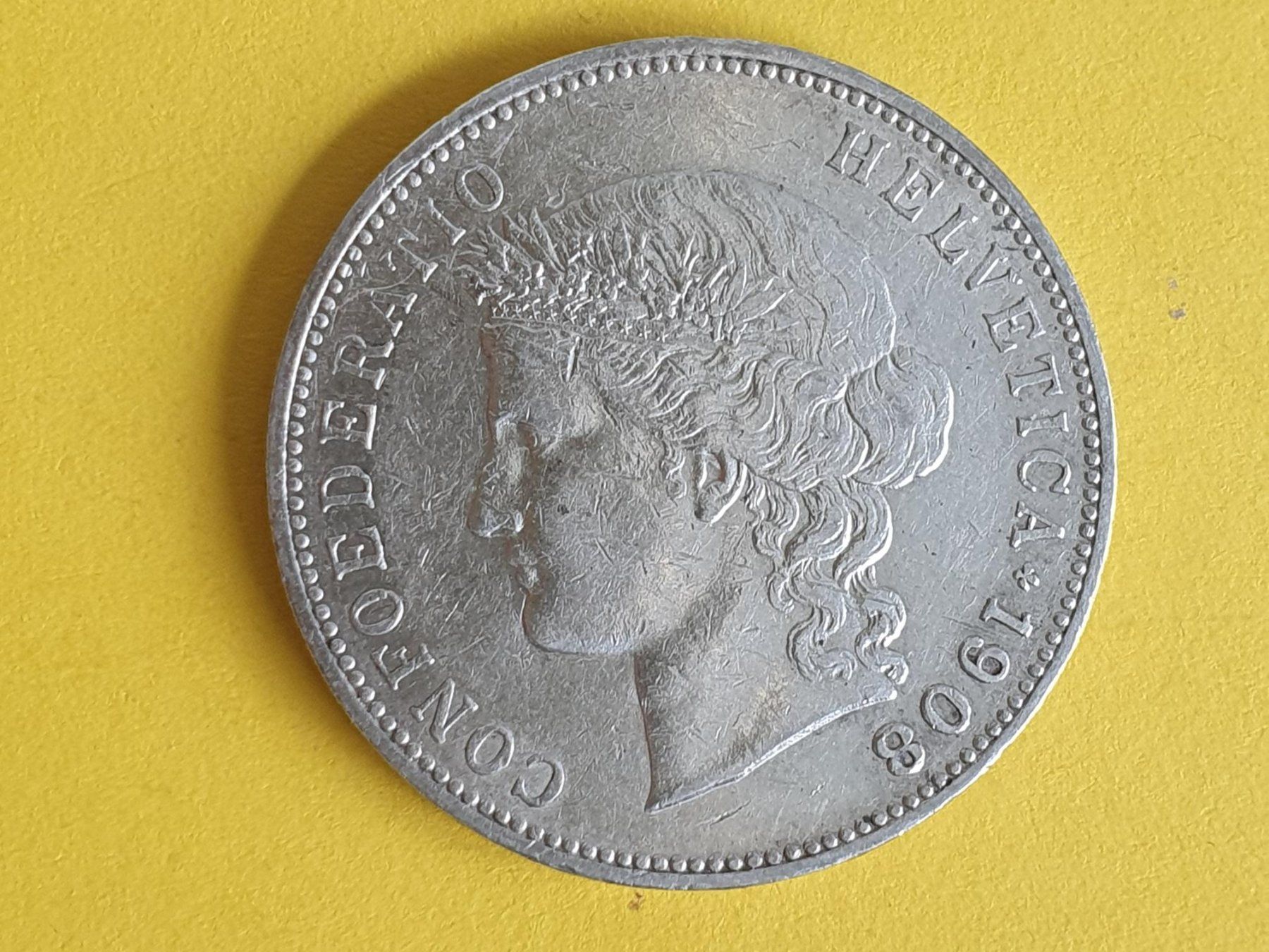 Tutti le monete: 5 Franken 1908  Top qualité ( Poste A+ ) – Usato da luzern venduto da Jrouge