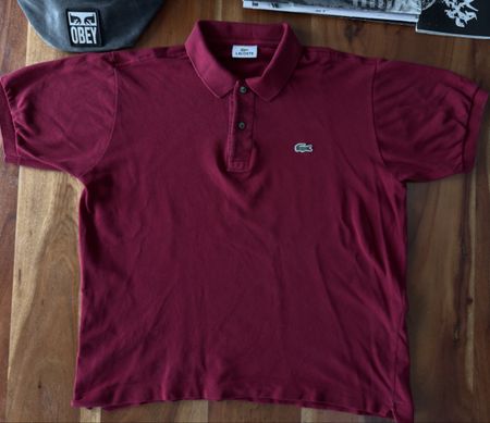 Vintage Lacoste Polo rot/bordeaux, Grösse 4, boxy fit