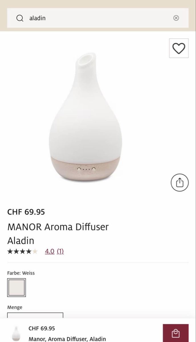Diffusori di oli essenziali: Aroma Diffusor von Manor NEU – Nuovo e nell'imballaggio originale da Tennwil venduto da Zaylaaa 1