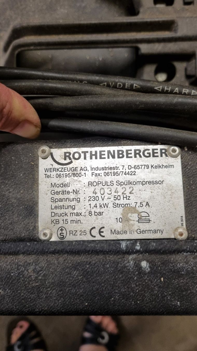 Rothenberger Compresseurs: Spülkompressor ROPULS – D'occasion à Oberentfelden par Myri13 4