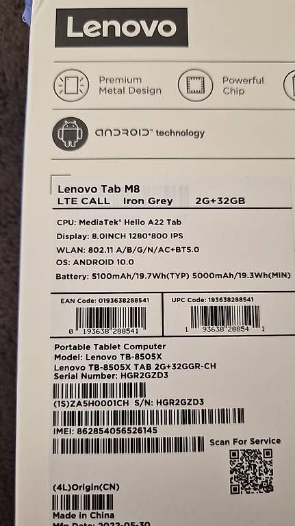 Tablet PC: LENOVO Tab M8 HD – Usato da GIVISIEZ venduto da J.MONT 2
