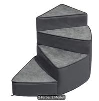 Drehende Hundetreppe 4 Stufen grau