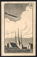 Erfurt, Zeppelin über der Stadt am 2. S