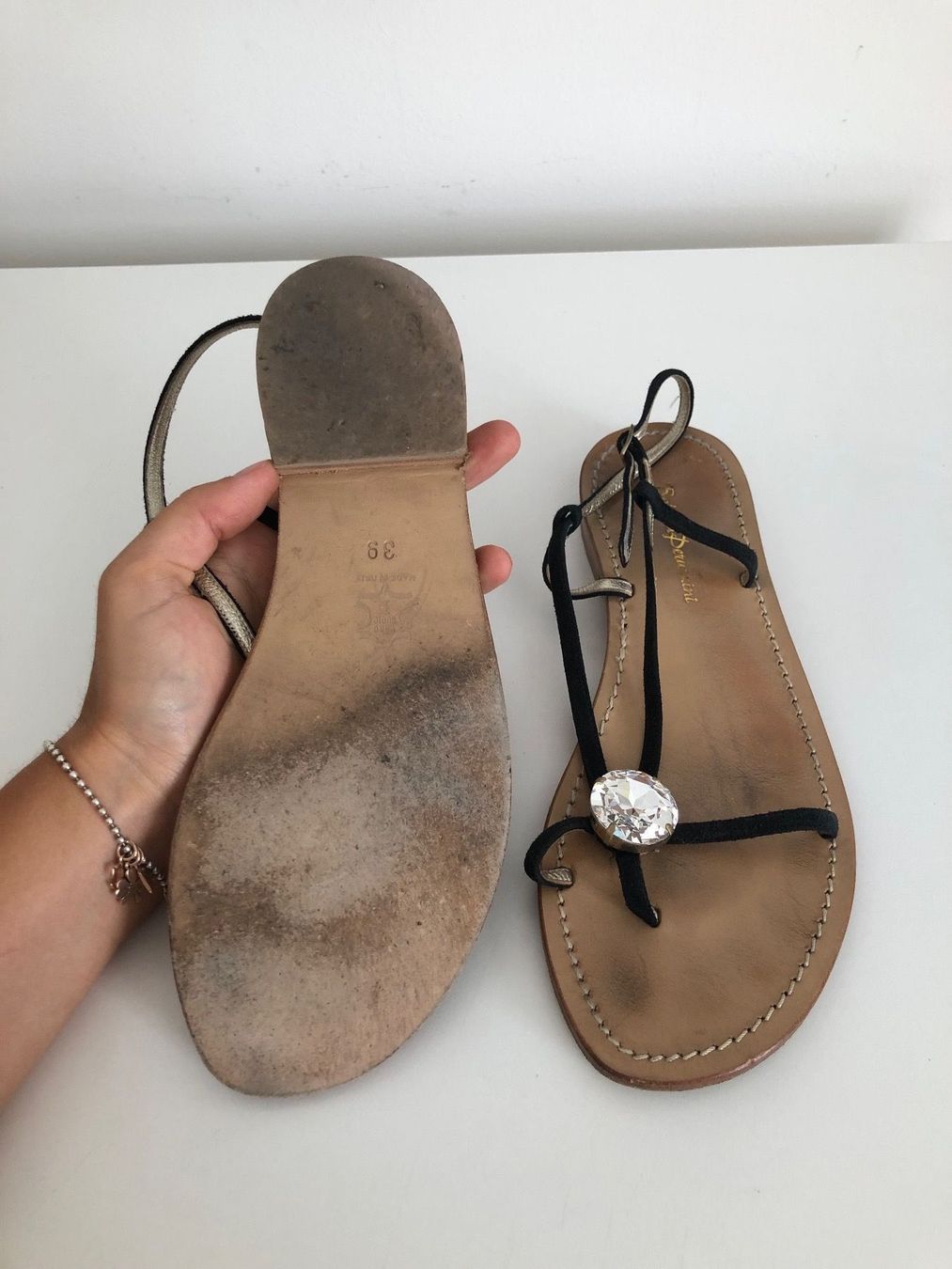 Damenschuhe: Vendo sandali gioiello n.39 neri USATI. – Gebraucht aus Mendrisio von cost.del 2