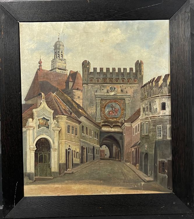 Gemälde Ansicht Prachatitz Blick auf das Untere Thor Kaufen auf Ricardo