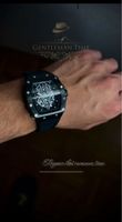 Luxus Herren Uhr Skelett Design Schwarz