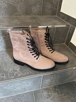 Trendige Schnürstiefel, rosa, Grösse 39, Herbst-Look!