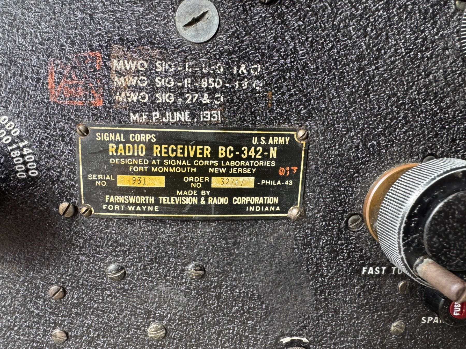 Technique de radiocom: US Army Empfänger BC-342-N – D'occasion à Ins par Revue-1000 1