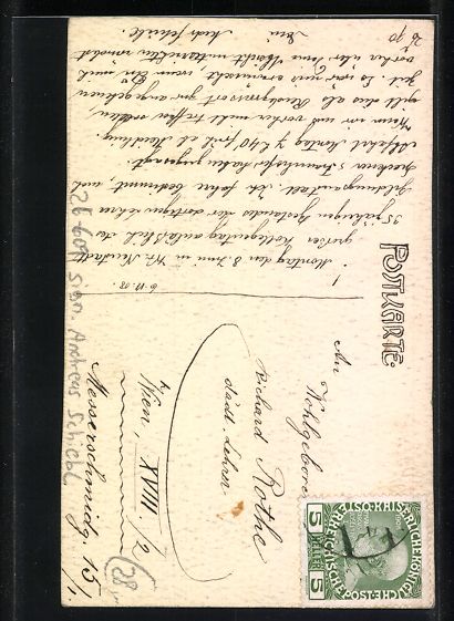 Cartoline postali: Handgemalt sign. Andreas Schiebl: Mann a – Usato da Berlin venduto da bartko-reher 1