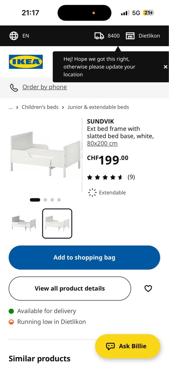 Ikea Betten: GRATIS: IKEA SUNDVIK Kinderbett inkl. INNERLIG Matratze – Gebraucht aus Winterthur von mel_56mf 1