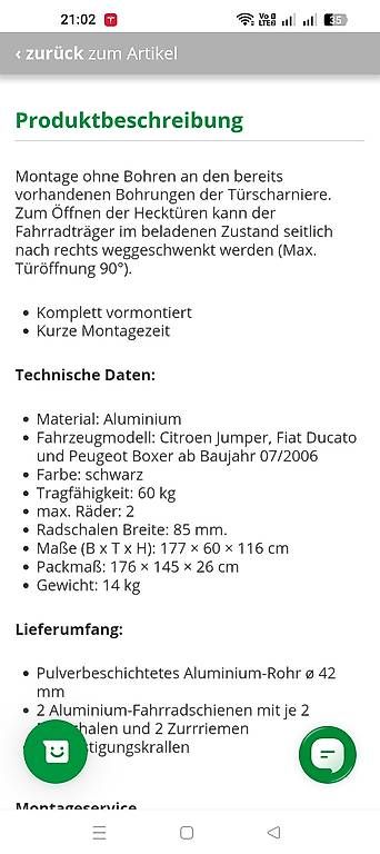 Balken: Euro Carry Veloträger für Van – Gebraucht aus Langenthal von Mondstein0 2