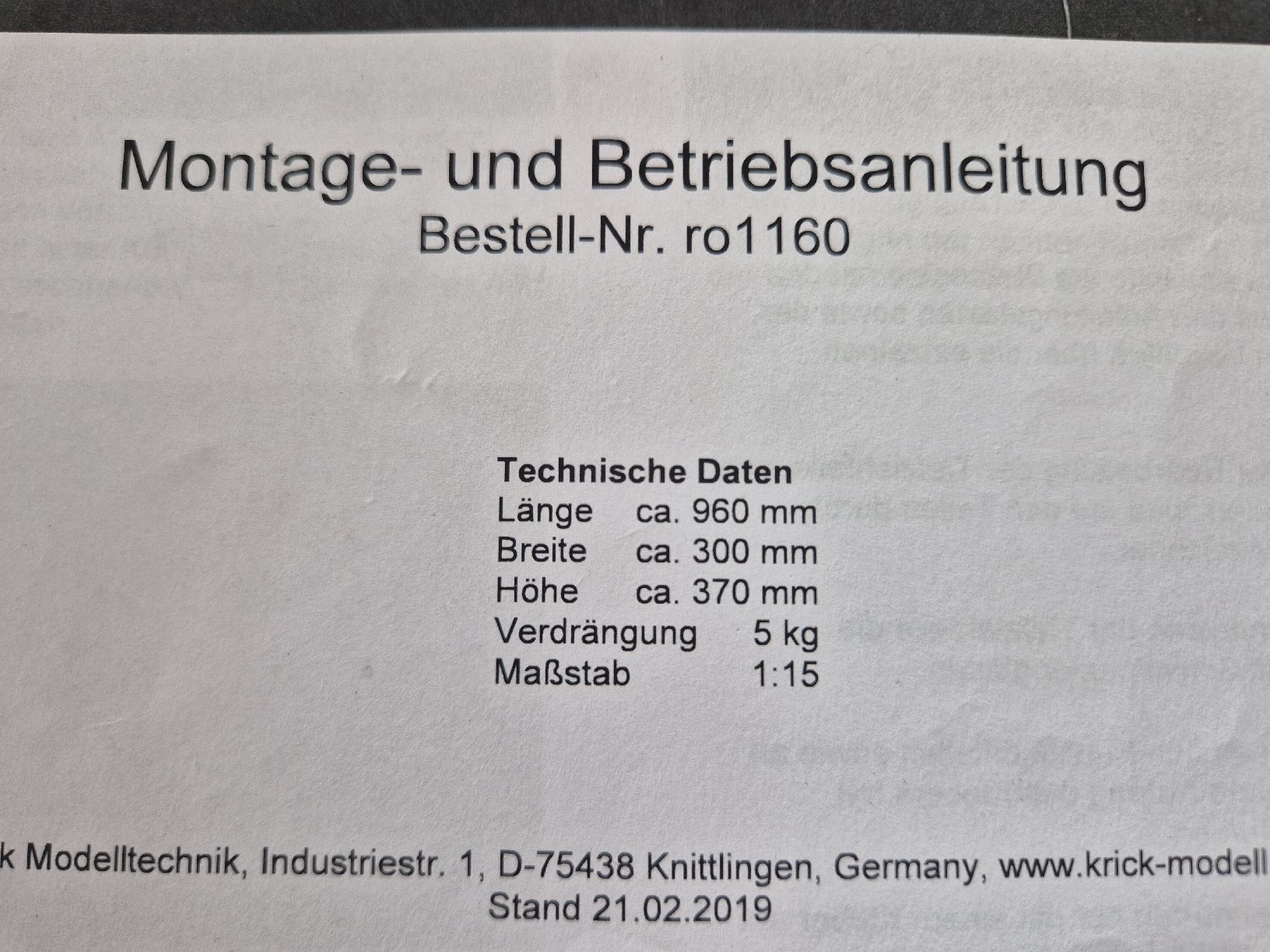 RC Modellbau: Krick Najade Modellboot – Neu (gemäss Beschreibung) aus Muttenz von Rbuser 2