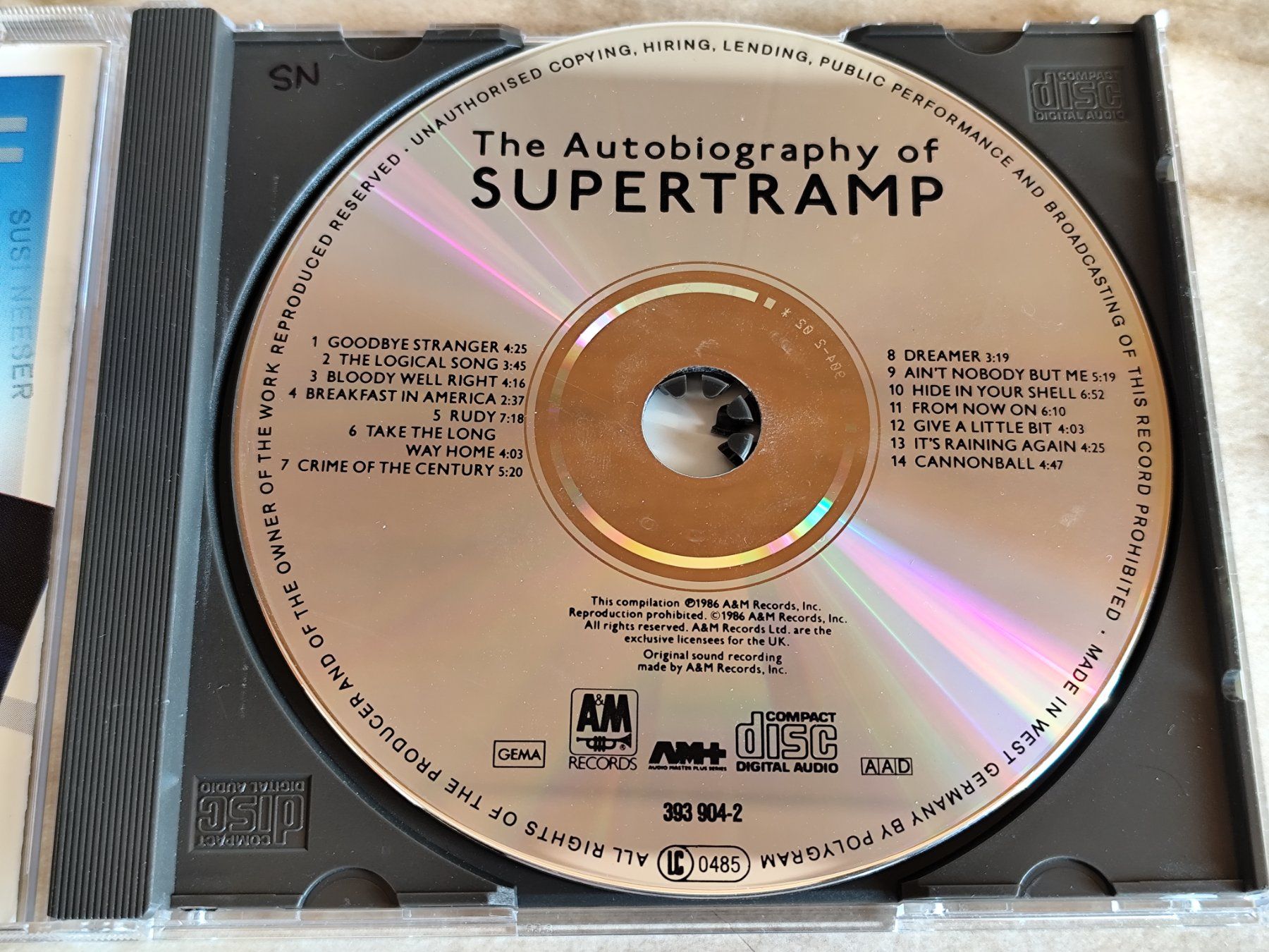 CD: SUPERTRAMP - THE AUTOBIOGRAPHY compilation 1986 A&M Records – Usato da Ermenswil venduto da easyric 1