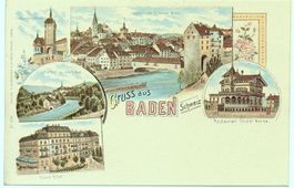 Neudruck LITHO Gruss aus BADEN