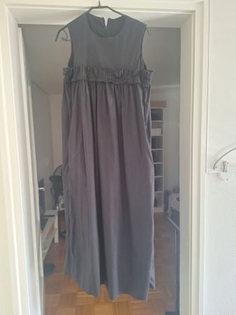 'S Max Mara Maxikleid m/Rüschenbesatz u Eingriffstaschen S/M