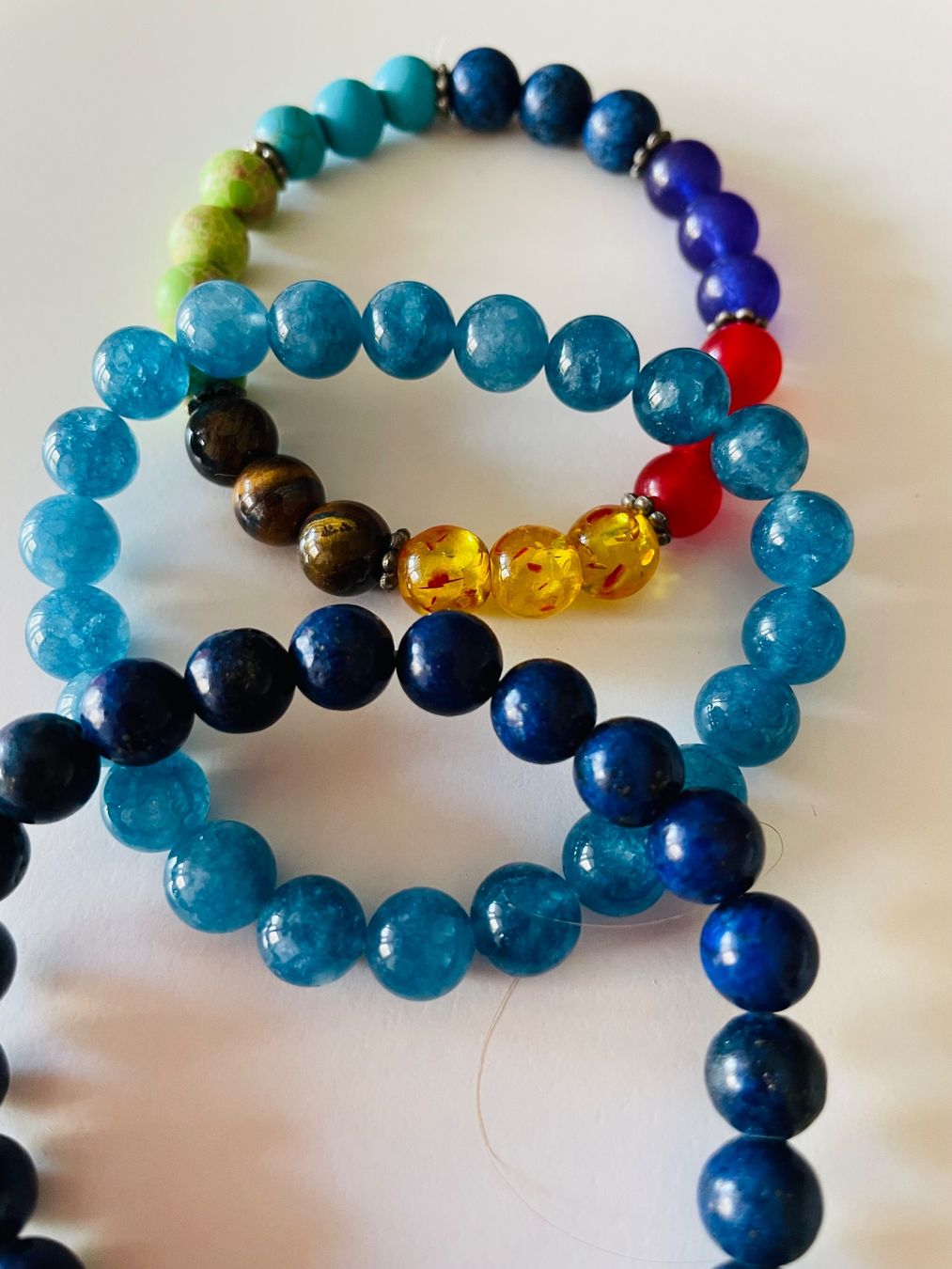 Altri gioielli: Sommer-Set: 3 Edelstein Armbänder, elastisch, neuwertig – Usato da Sursee venduto da Slnko1975 2