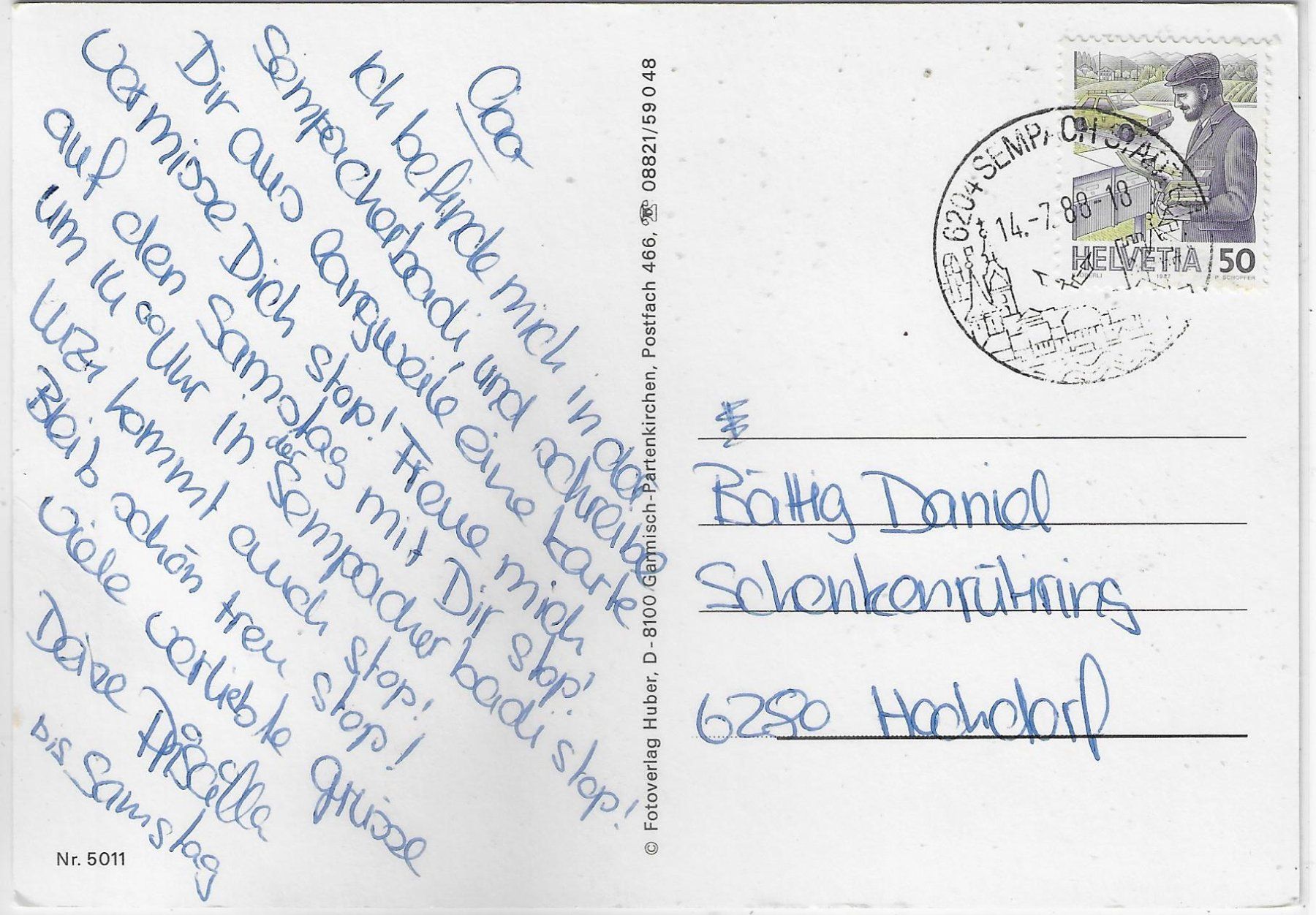 Cartoline postali: Hier wird nicht gemeckert! - Ziegen-Familie – Usato da Ettingen venduto da Kartenplanet 1