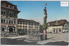 Schwyz - Hauptplatz - Litho