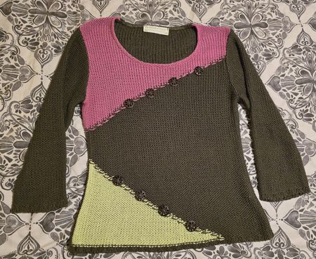 Pull tricolore en tricot, taille M