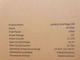 Jackery Solarsaga 200