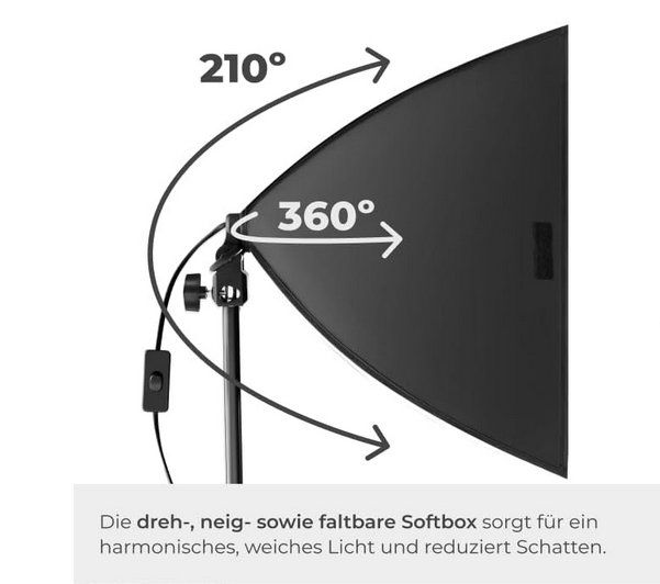 Lampade: Neewer Softbox - Studioleuchte mit Glühlampe 60x60cm – Usato da Basel venduto da HND_ideen 7