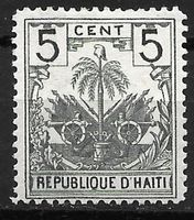 Haiti 1896: Palme 5 Centimes grauschwarz
