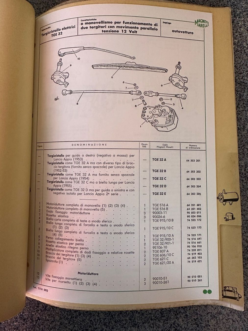 Lancia Documenti: Liste , MAGNETI MARELLI , Lancia 1962 , Oldtimer – Usato da Boswil venduto da pavo1 4