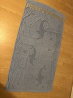 Badetuch blau mit Delphin Motiv guter Zustand gebraucht