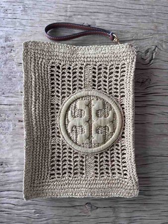 Tory Burch Straw Clutch Bag
