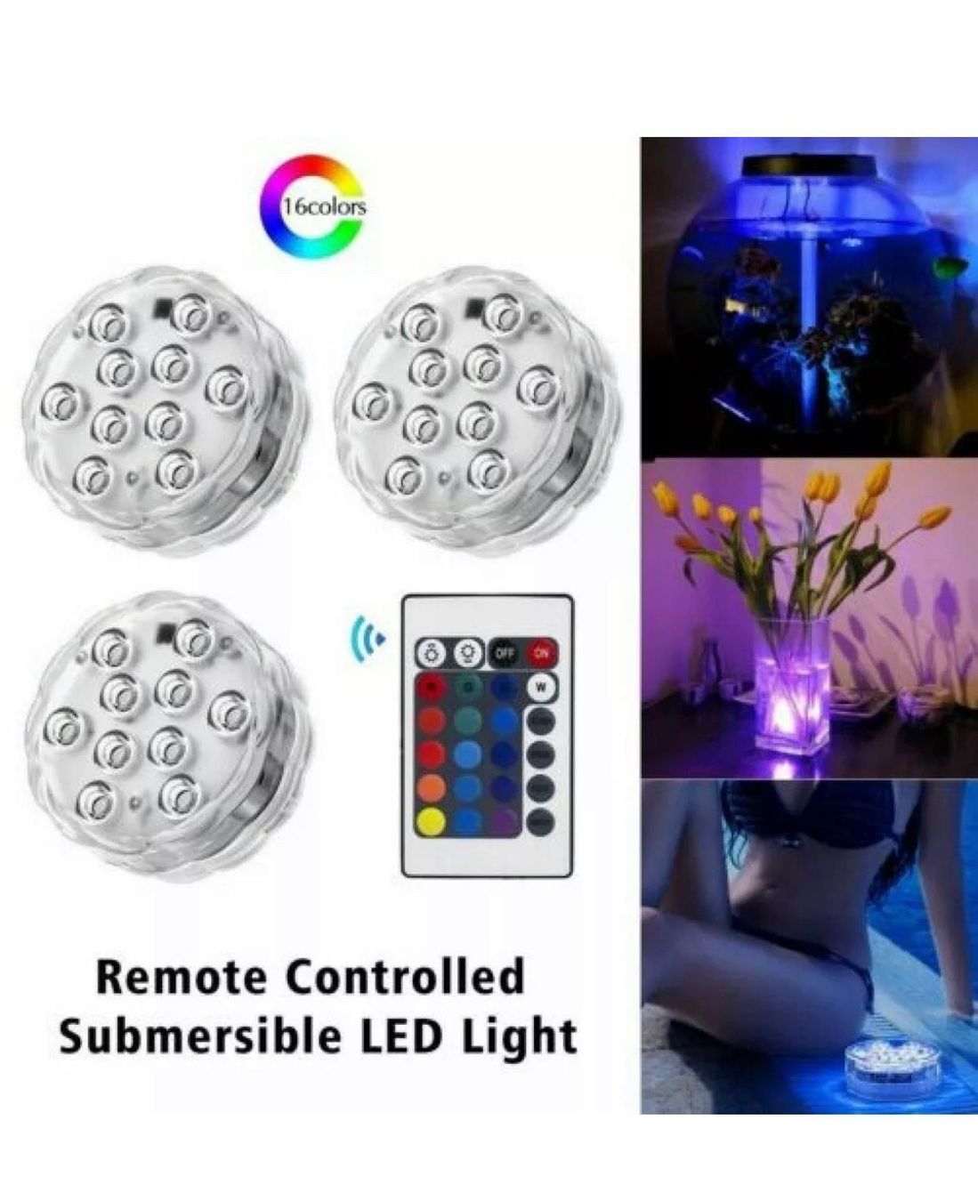 Piscine: +4X RGB LED Poolleuchte Schwimmbecken – Nuovo e nell'imballaggio originale da Amriswil venduto da JaJa-Express 1