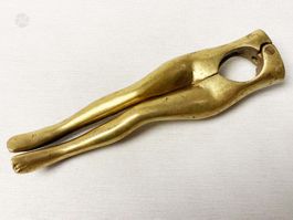 Erotischer Nussknacker aus Messing Vintage 70s