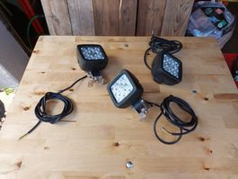 3 LED Scheinwerfer mit StVZO Zulassung, zweistufig und 2m