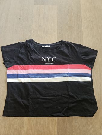 Damen T-Shirt bauchfrei schwarz Grösse XL
